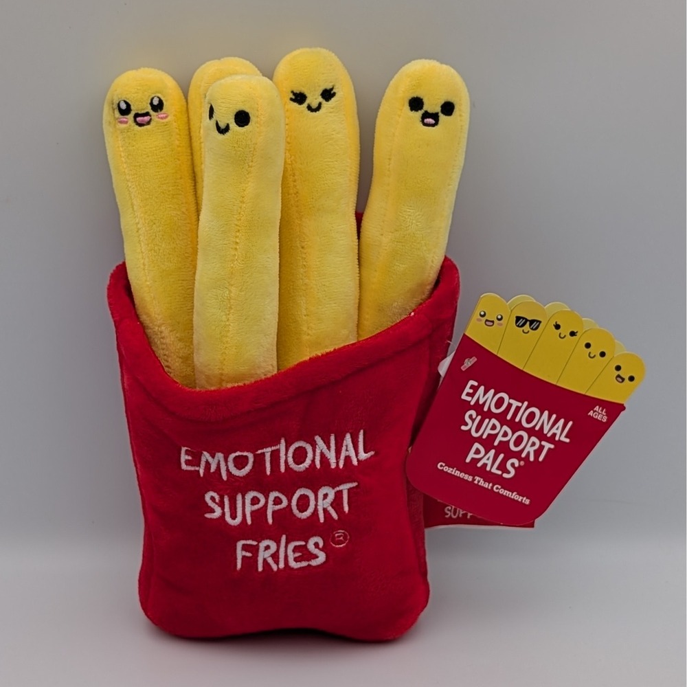 Relatable Emotional Support Fries Plush Emotional Support Pals Red Yellow 10"